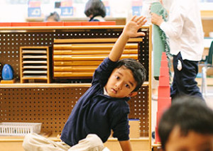 A Montessori nature walk, where children observe plants, insects, and natural surroundings.